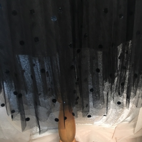 Sister Fashion Tulle Midi Skirt in Black polka dots Size Small - Picture 3 of 9